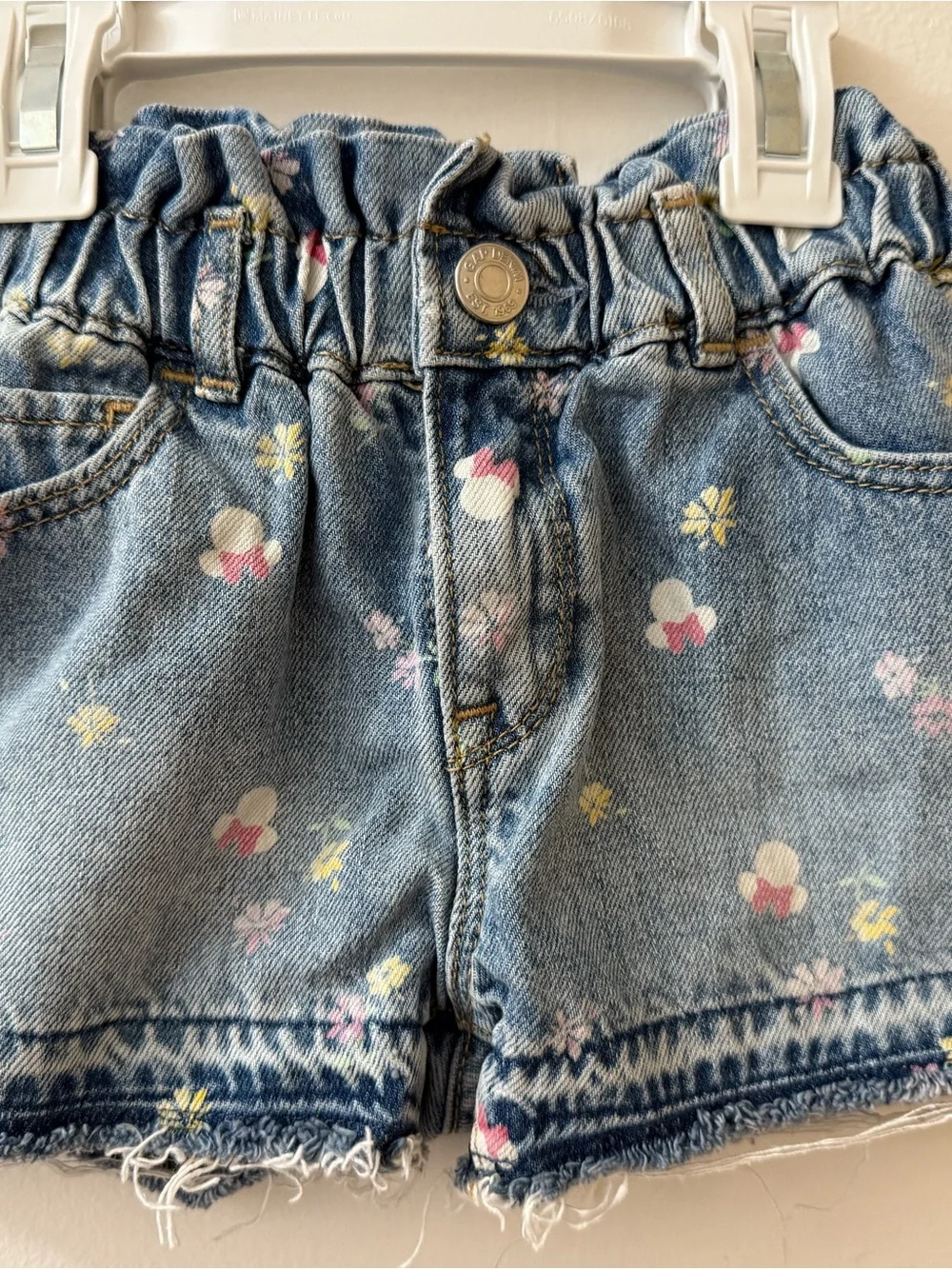 GAP Light Blue Denim Shorts with Pink & Yellow Floral Print